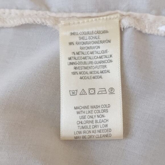 Anthro Maeve 2 Piece Ivory & Silver Ruffled Top 0 - Picture 12 of 12